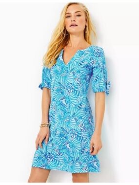 Lilly Pulitzer Easley T-Shirt Dress in Amalfi Blue By The Seashore